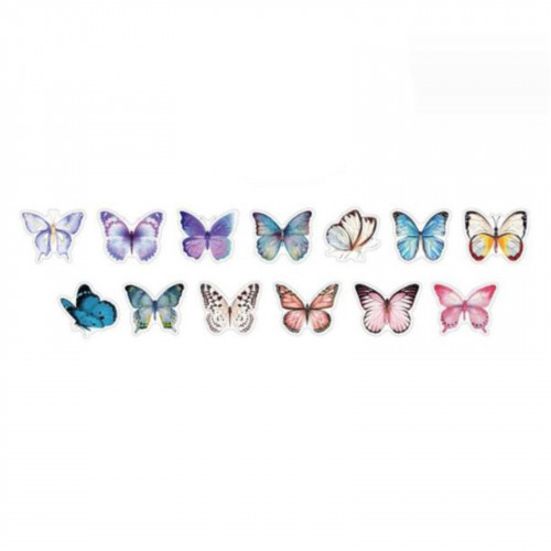 Наклейка бумага "Разноцветные бабочки" d=2 см 100 шт в рулоне 3,5х3,5 см Артикул: 10130938