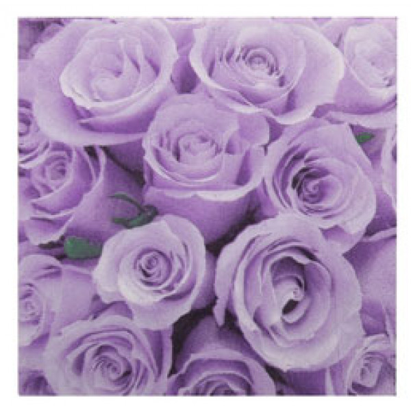 Салфетка бум "Розы", 33 &#215; 33 см, 1шт., цвет сиренев 112499
