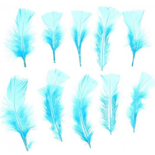 Набор перьев для декора 10 шт,  цвет голубой 1250936