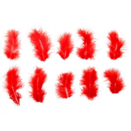 Набор перьев для декора 10 шт, размер 1 шт 10*2  красный 1250947