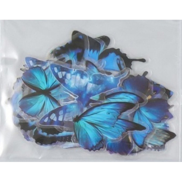 Набор наклеек "Рой бабочек" синий  40 шт пленка 2-5 см 9294172