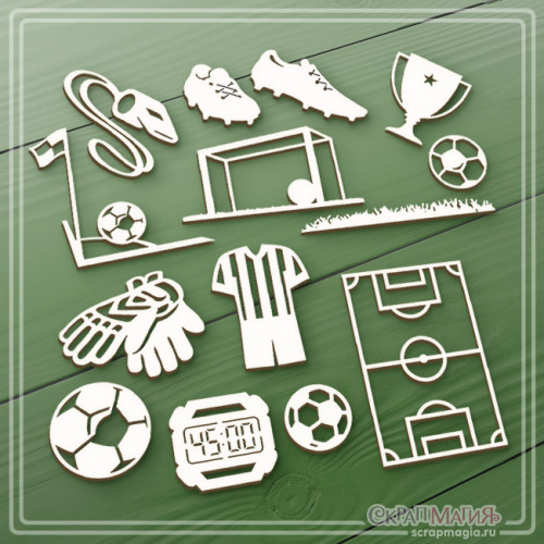 Набор чипборда "Футбол - большой набор элементов" 14 эл. ЧБ-3196