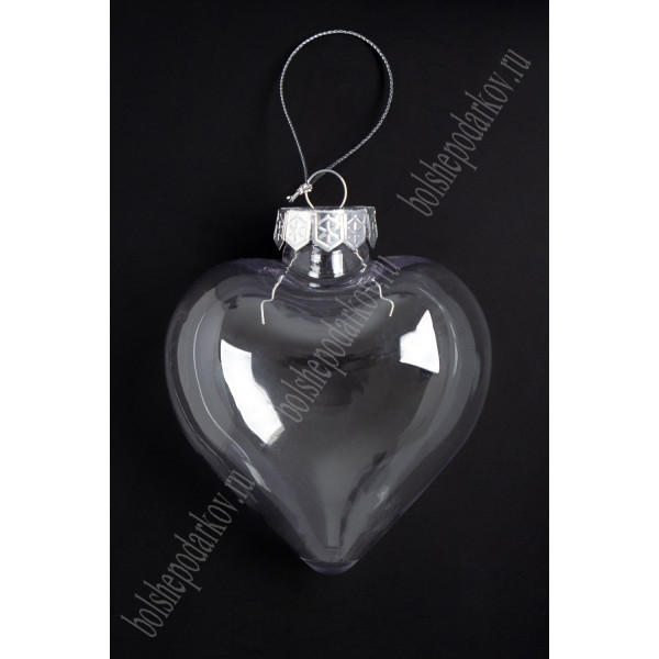 Пластиковая основа для декора 10 см "Новогодний шар, сердце" SF-3385  450-232 