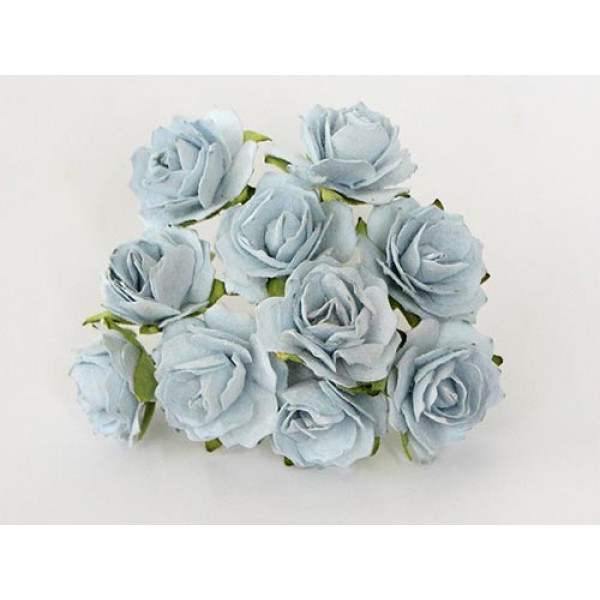 Кудрявые розы 2 см - Голубые 5шт 168