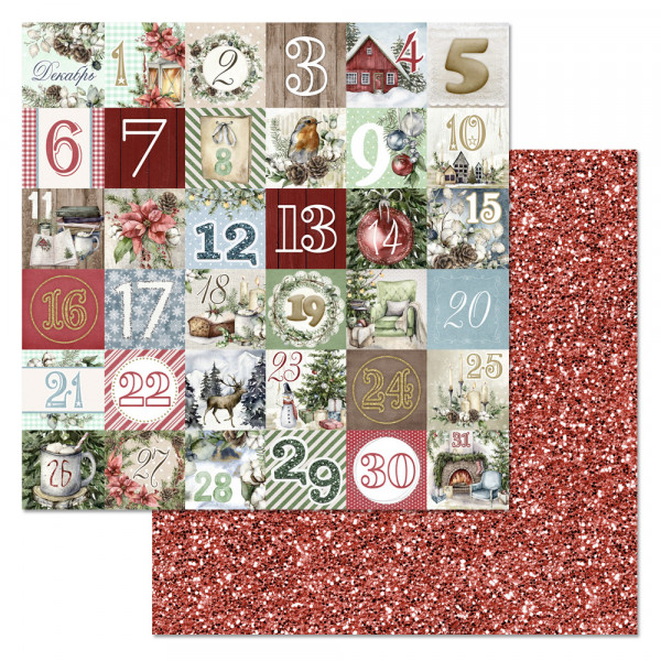 Бумага "Новогодние традиции. Календарь" 30,5 см  (ScrapMania)  208359