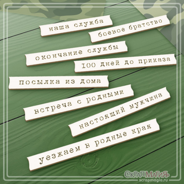 ОПТ Чипборд "Надписи для дембельского альбома 3" 8 эл. ЧБ-2103