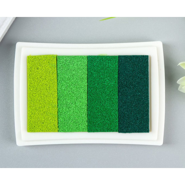 Штемпельная подушка 4 цвета "Зелёная палитра" 7,8х5,5х1,8 см 2641500