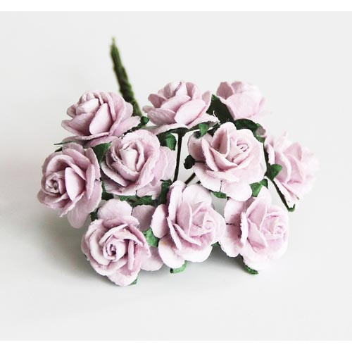 Mini розы 1,5 см - Св.сиреневые 5шт. арт188
