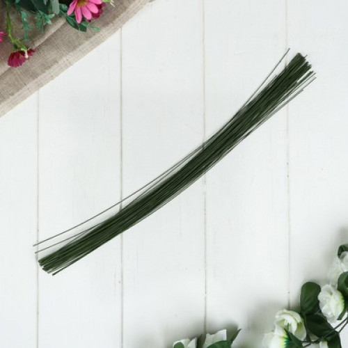 Проволока для изготовления искусственных цветов "Зелёная" длина 60 см сечение 0,5 мм 1шт 95-22