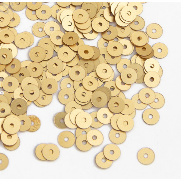 Пайетки круглые 4 мм*10гр (SF-5756) светлое золото №1507 Арт: 61-319