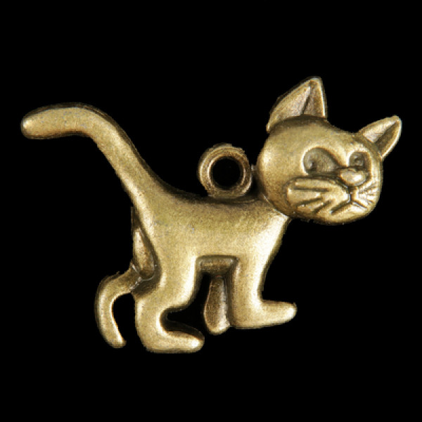 Металл подвеска "Важный кот" бронза 2,2х3 см  3531356