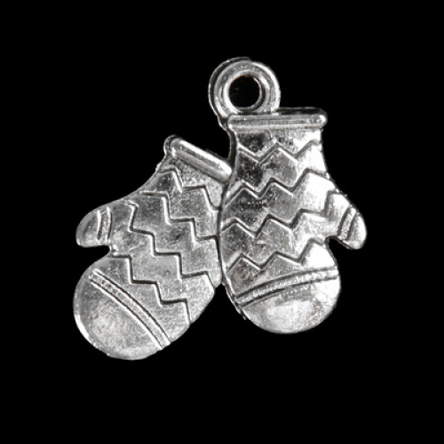 Металл металл "Варежки" серебро 1,7х1,6 см 3531369