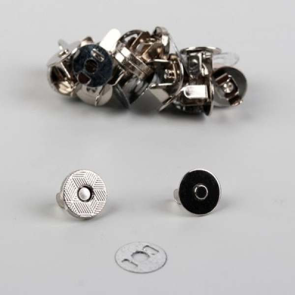 Кнопки магнитные, d = 10 мм, 1 шт, цвет серебряный 3784279