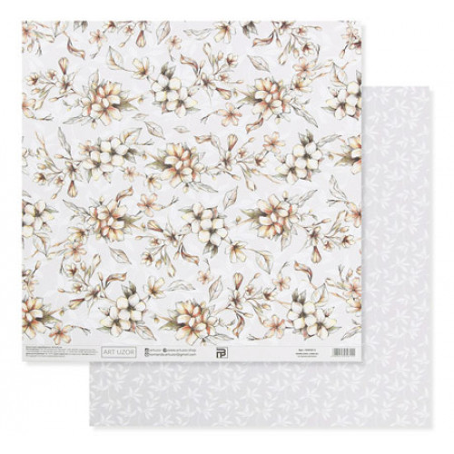 Бумага  «Нежные свадебные цветы», 30.5 × 32 см, 190 гм 4505815 