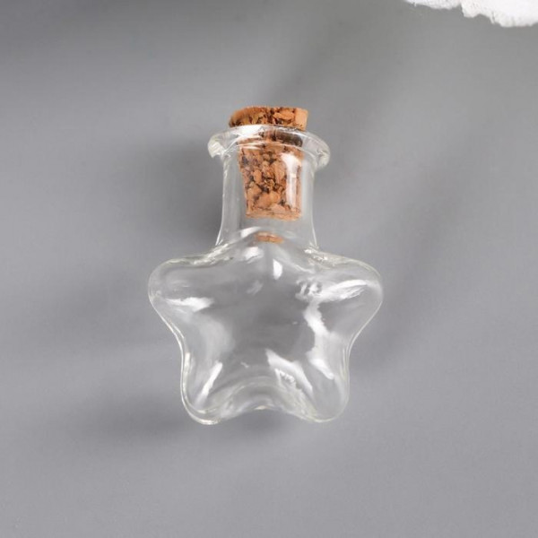 Декор для творчества стекло "Бутылочка с пробкой - звезда" 2,5х2х0,7 см Арт.: 4780782 