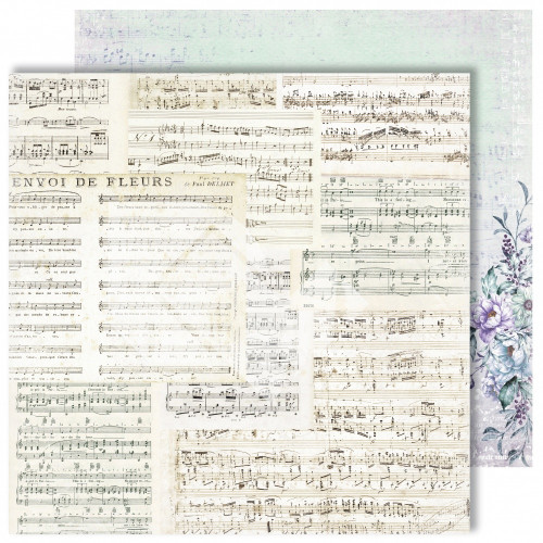 Лист двусторонней бумаги "Music" из коллекции "Flowers Symphony", 30,5х30,5 см, пл. 250 г/м DL5000-01