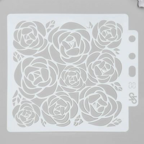 Трафарет пластик "Крупные розы" 13х14 см  5205176
