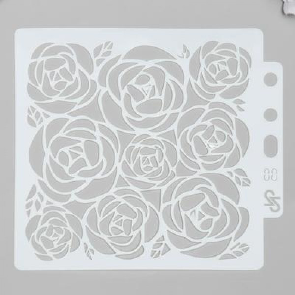 Трафарет пластик "Крупные розы" 13х14 см  5205176