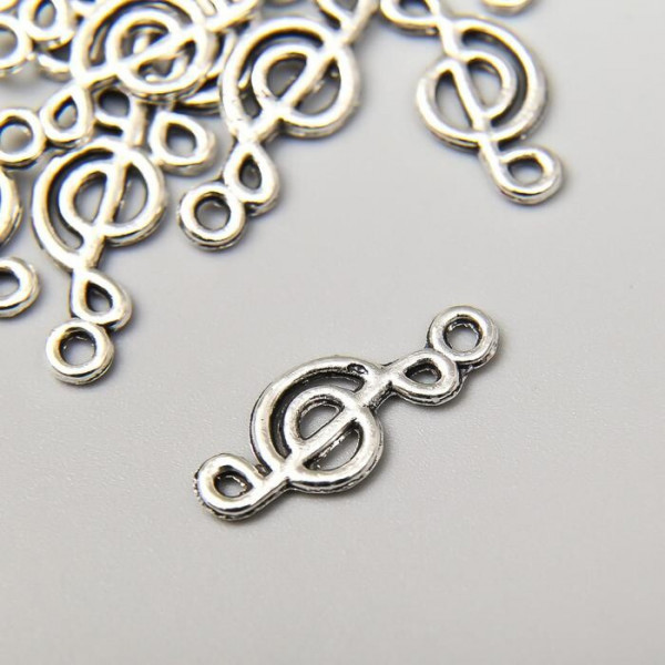 Декор металл для творчества "Скрипичный ключ" серебро 1,8х0,7 см Арт.: 5470356 