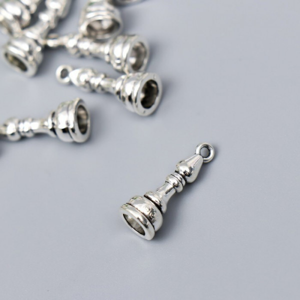 Декор металл  "Шахматная фигура - Слон" серебро G165B825 2,1х0,8 см Арт.: 7006369