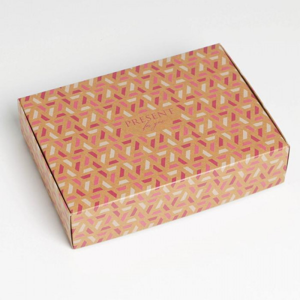 Коробка складная крафтовая «Present», 21 × 15 × 5 см 7139296