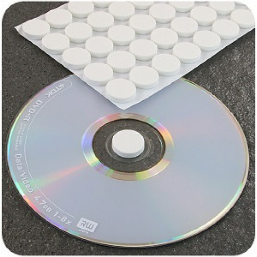 Держатель CD/DVD пенополистироловый, круглый,белый 1шт.