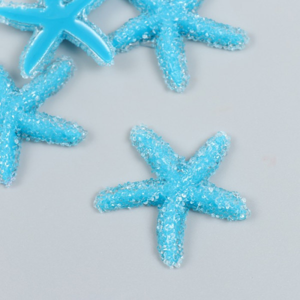 Декор для творчества пластик "Синяя морская звезда" сахарная 3,8х0,5х3,8 см 9464344