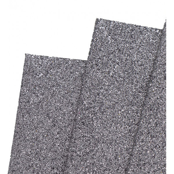Фоамиран глиттерный А4, 2 мм Premium (1 лист) SF-1955, черное серебро №018  807-111