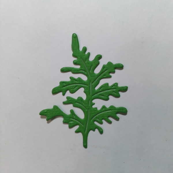 Вырубка «Лист цинерарии» размер 5,9*3,8 см зеленый кардсток 8590
