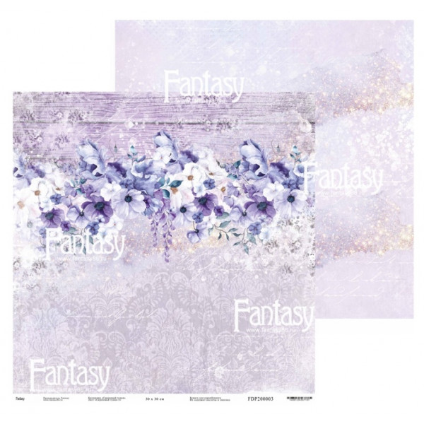 Бумага "Сиреневый туман -3", 30*30см, 190 гр FANTASY  FDP200003