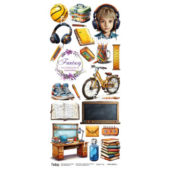 Лист для вырезания FANTASY "Школьные истории-3" размер 12*27 см, 230 гр FDP160011 Лист для вырезания FANTASY "Школьные истории-3" размер 12*27 см, 230 гр FDP160011