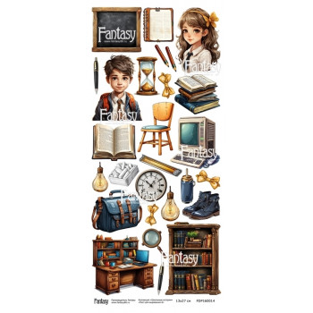 Лист для вырезания FANTASY "Школьные истории-6" размер 12*27 см, 230 гр Артикул: FDP160014 Лист для вырезания FANTASY "Школьные истории-6" размер 12*27 см, 230 гр Артикул: FDP160014