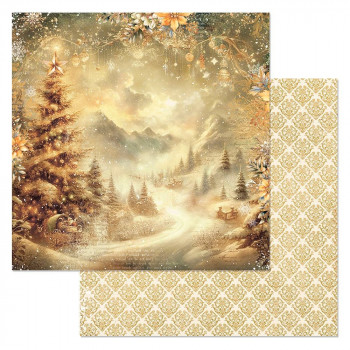 Бумага "Золотой Новый Год. Праздник в горах" (ScrapMania) Артикул258236