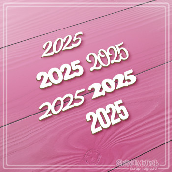 Набор чипборда "Новогодние надписи 2025" 6 эл. ЧБ-4009