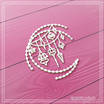 Чипборд "Декоративный элемент с новогодними гирляндами" 54х60 мм ЧБ-4024 Чипборд "Декоративный элемент с новогодними гирляндами" 54х60 мм ЧБ-4024