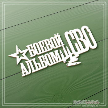 ОПТ Чипборд надпись "Боевой альбом. СВО" 120х56 мм ЧБ-4285
