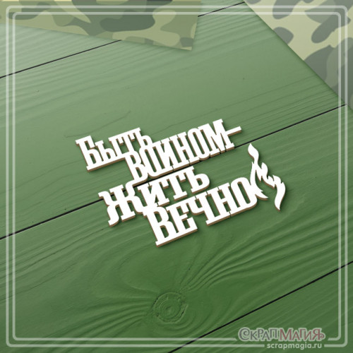 ОПТ Чипборд "Быть воином - жить вечно" 58х47 мм ЧБ-4306