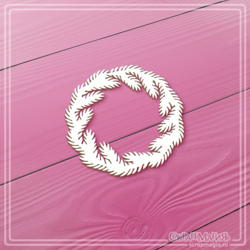  ОПТ Чипборд "Венок из еловых веточек" 54х54 мм ЧБ-4410