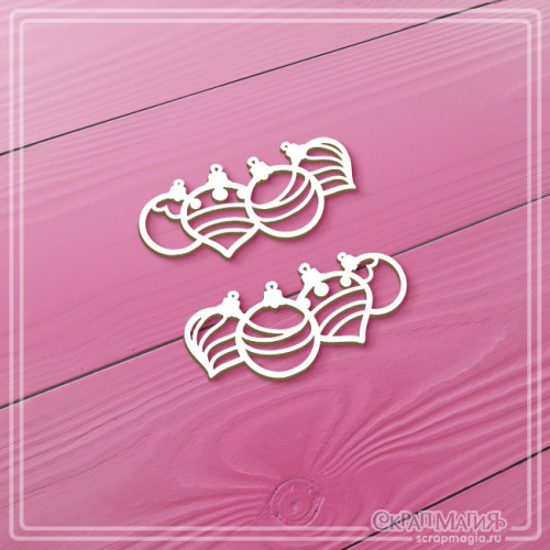  ОПТ Набор чипборда "Елочные украшения" 2 эл. ЧБ-4418