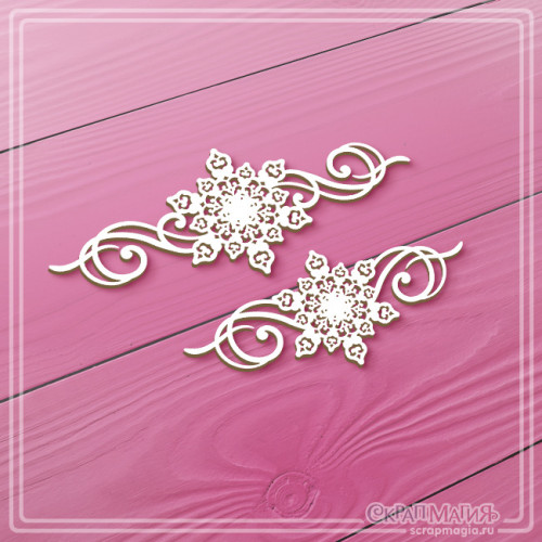  ОПТ Набор чипборда "Ажурные снежинки с завитками"  2 эл. ЧБ-4426