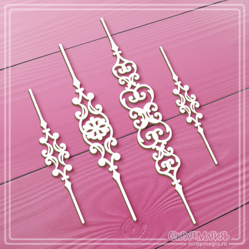  ОПТ Набор чипборда "Большие узорные бордюры" 4 эл. ЧБ-4428