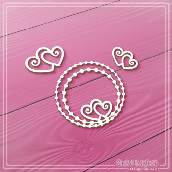 ОПТ Набор чипборда "Сердечки и круглая рамка из бусинок" 3 эл. ЧБ-4462 ОПТ Набор чипборда "Сердечки и круглая рамка из бусинок" 3 эл. ЧБ-4462