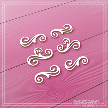 ОПТ Набор чипборда "Завитки" 6 эл. ЧБ-4468 ОПТ Набор чипборда "Завитки" 6 эл. ЧБ-4468
