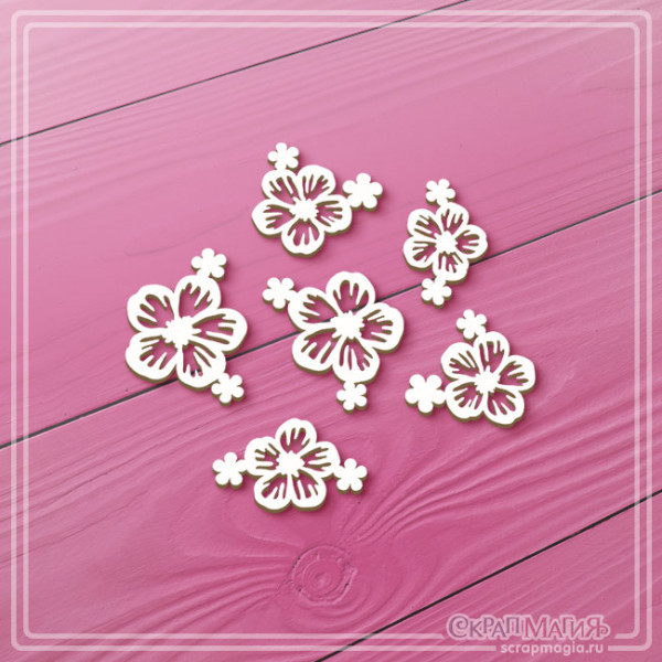   ОПТ Набор чипборда "Цветы" 6 эл. ЧБ-4471