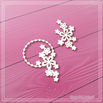ОПТ Набор чипборда "Круглая рамка с цветами" 2 эл. ЧБ-4474 ОПТ Набор чипборда "Круглая рамка с цветами" 2 эл. ЧБ-4474