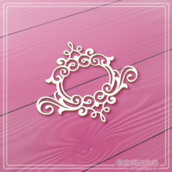   ОПТ Чипборд "Рамка с завитками" 73х63 мм ЧБ-4477