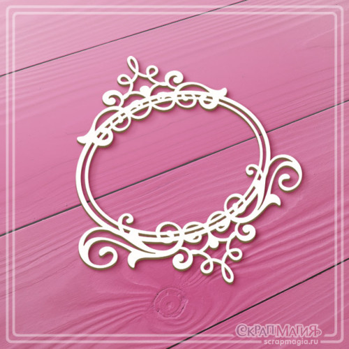   ОПТ Чипборд "Овальная рамка с завитками" 80х89 мм ЧБ-4481