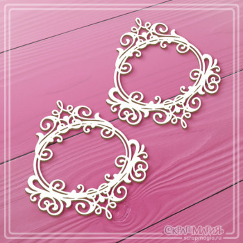   ОПТ Набор чипборда "Овальные рамки с завитками" 2 эл. ЧБ-4492