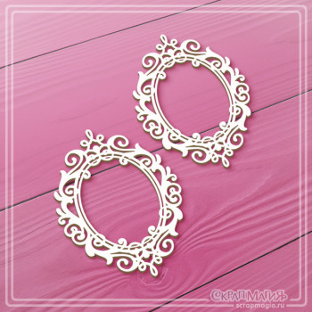   ОПТ Набор чипборда "Овальные рамки с завитками" 2 эл. ЧБ-4495
