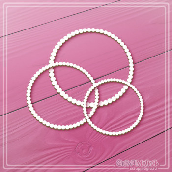   ОПТ Набор чипборда "Круглые рамки из бусинок" 3 эл. ЧБ-4509